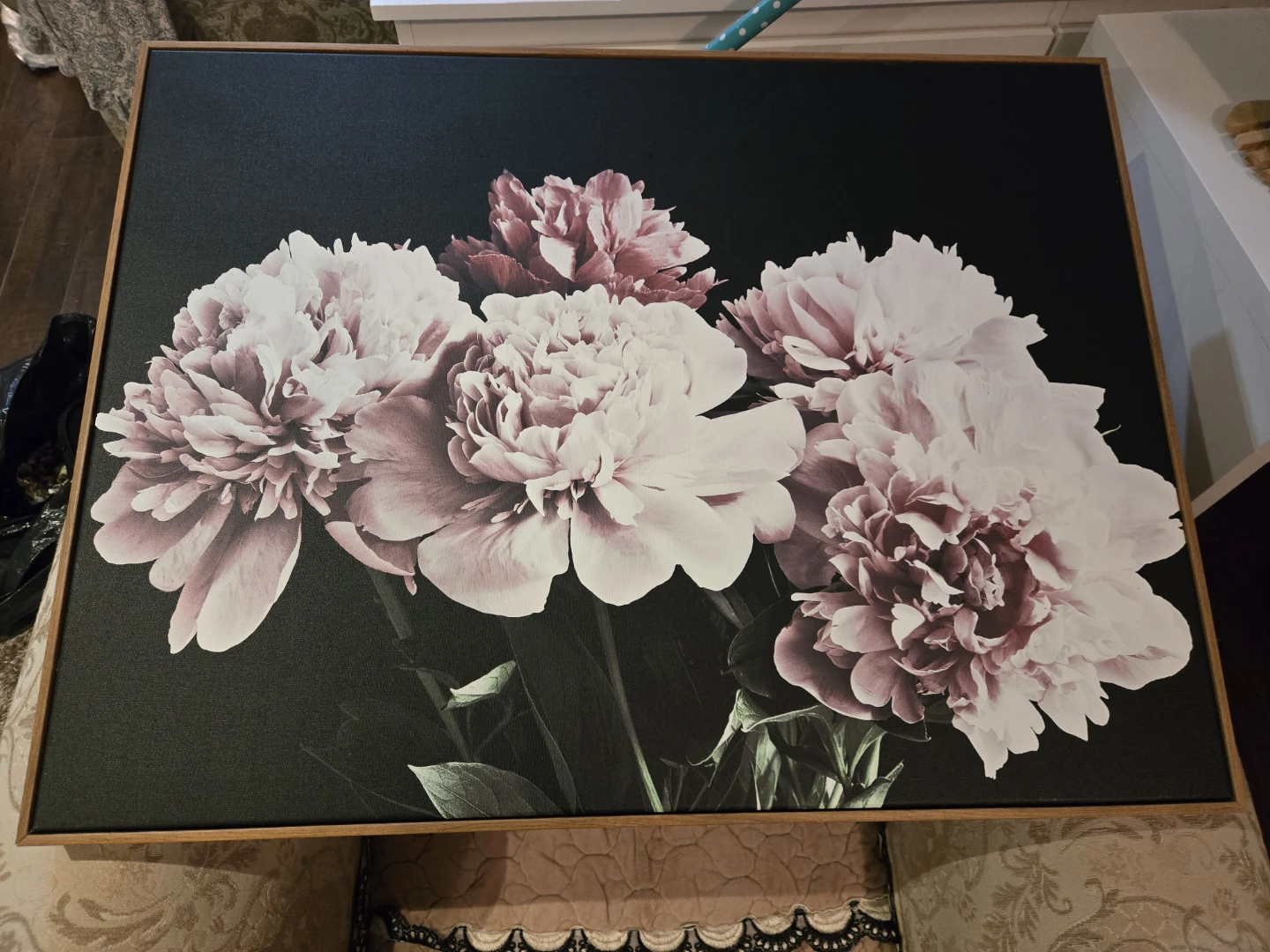 Peony Floral Wall Art Canvas
