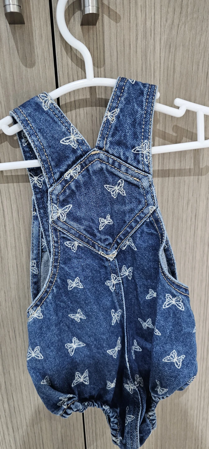 Old Navy Butterfly Denim Overalls 6 to 12 month