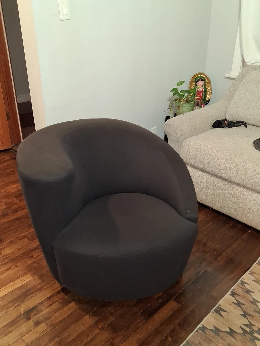 Modern Black Swivel Accent Chair