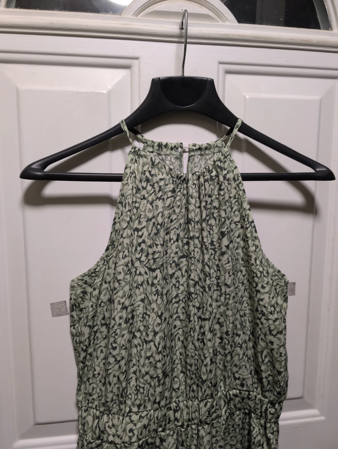 Green patterned halter jumpsuit - photo 2