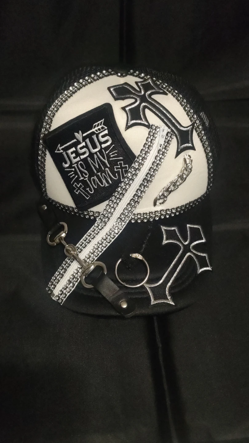 Custom Jesus Is My Jam Rhinestone Embellished Cap - photo 3