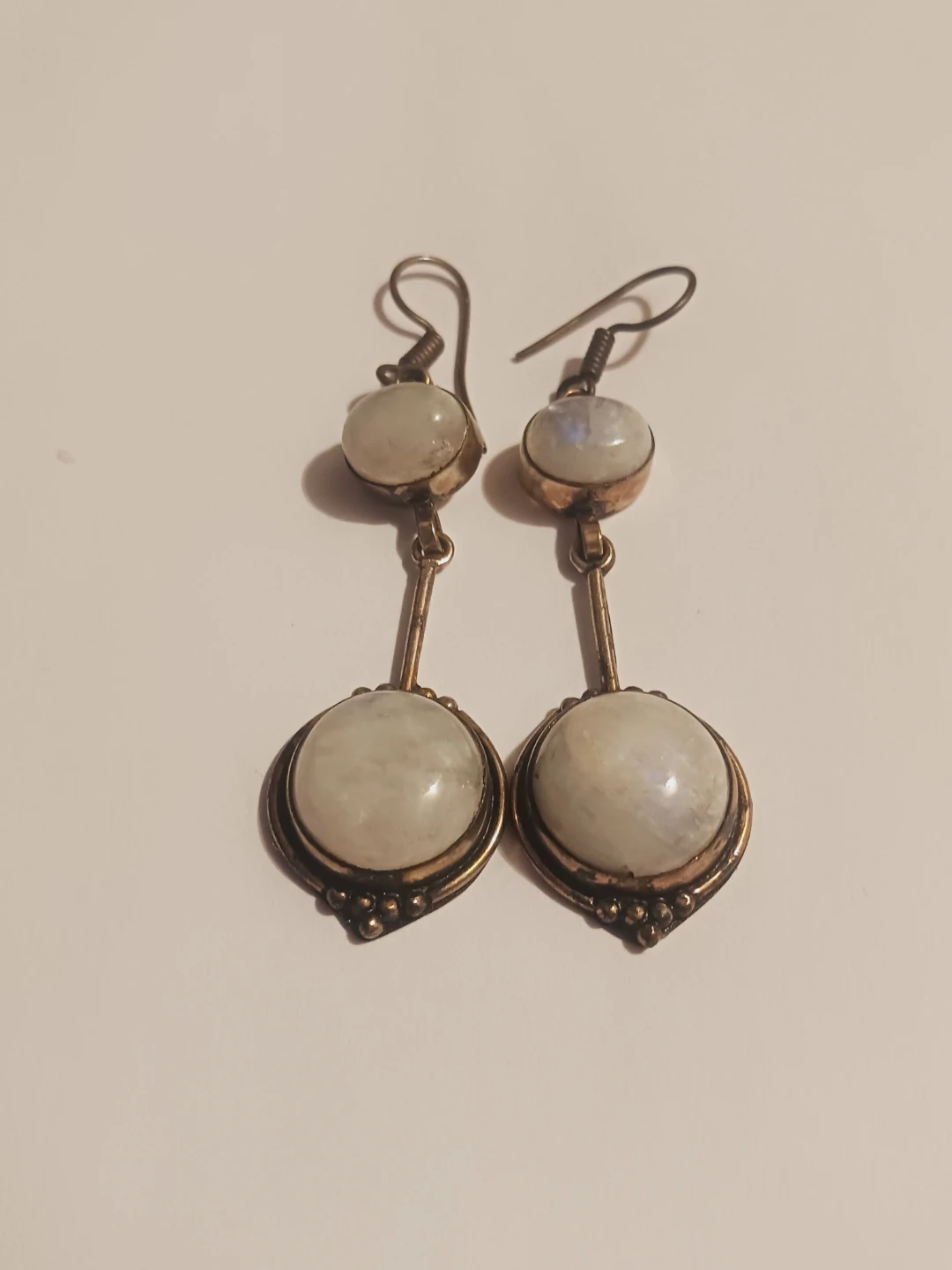 Sterling Silver 925 Moonstone Dangle Earrings
