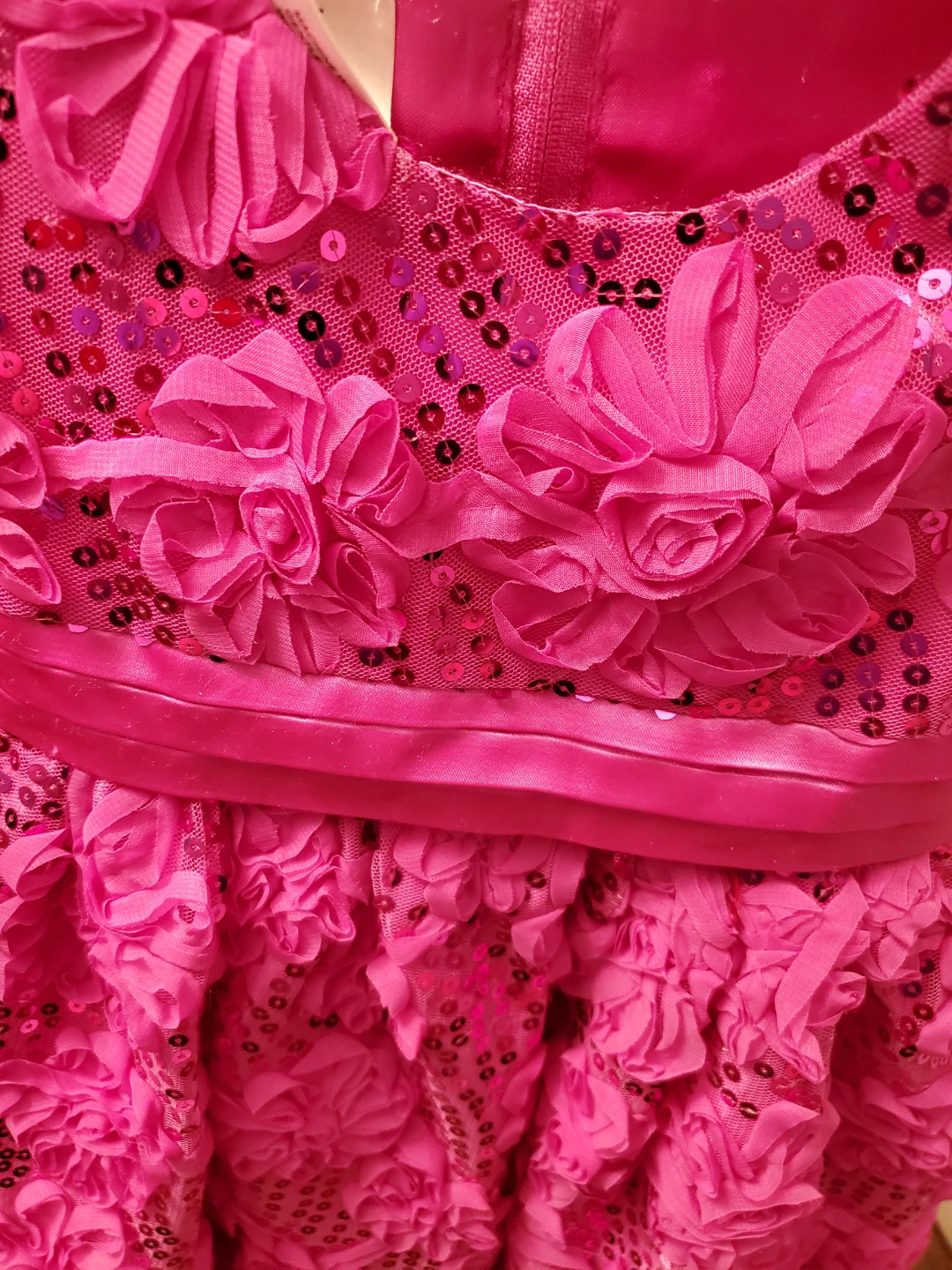 Pink Sequin Flower Dress Size 3T - photo 5