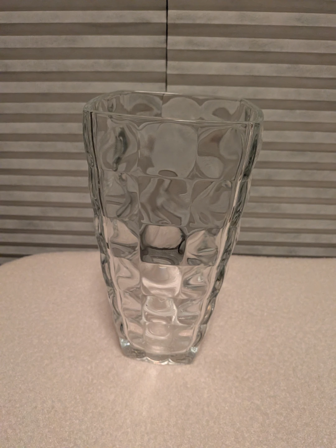 Clear Glass Textured Vase
