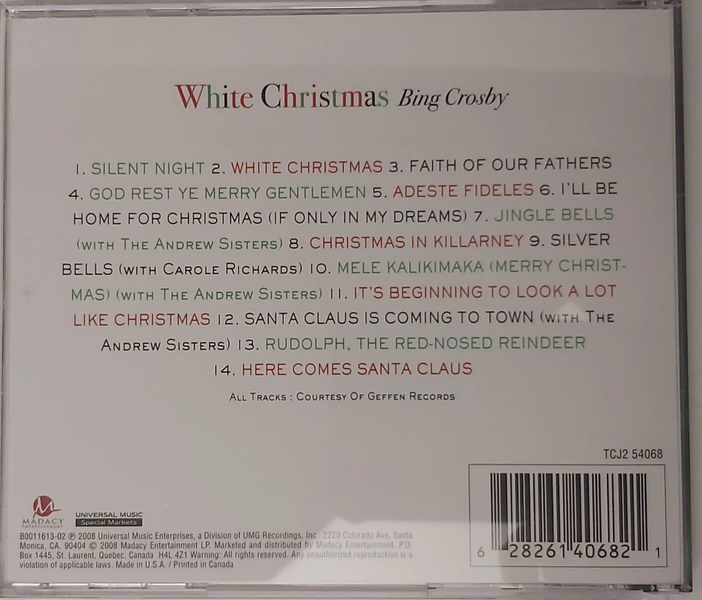 Bing Crosby White Christmas CD - photo 2