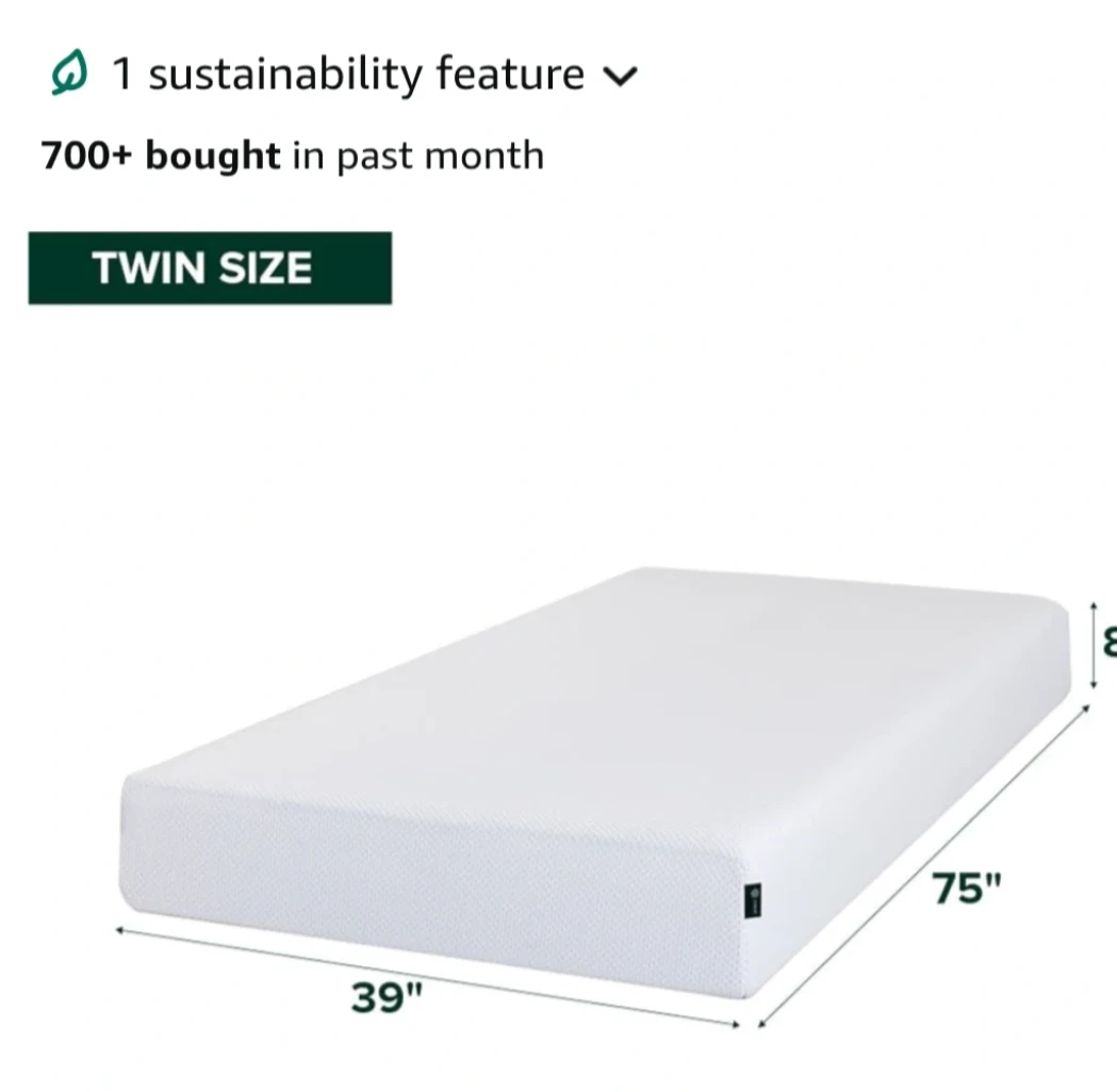 Zinus Twin  Memory Foam Mattress with folding bedframe - photo 4