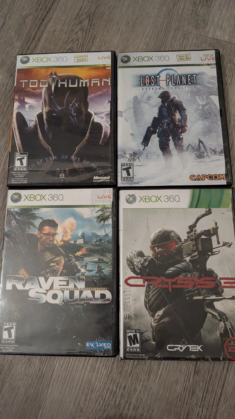 Set of 4 Xbox 360 Games (Printed Artwork)