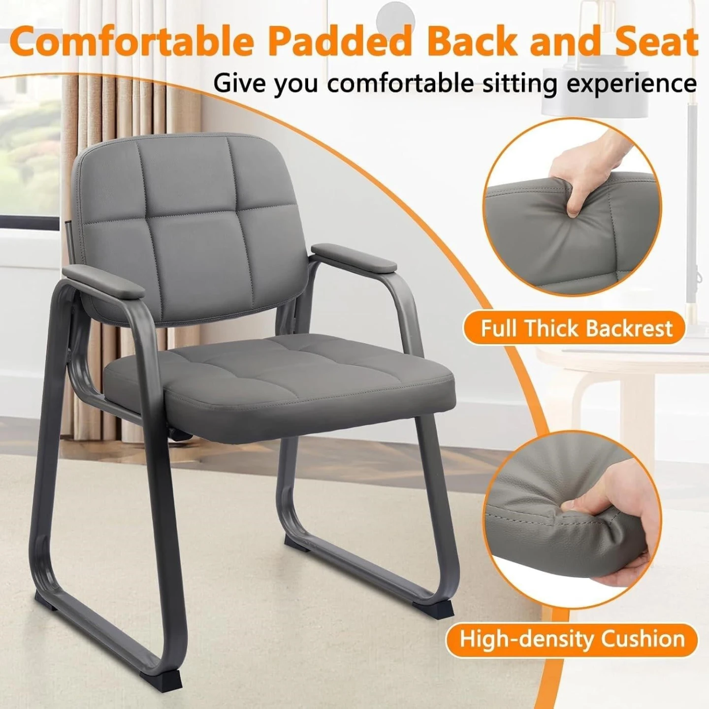 New<> Grey Padded Guest Chair - photo 4