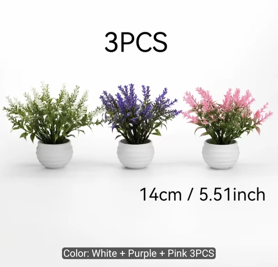 Set of 3 Artificial Potted Plants - photo 2