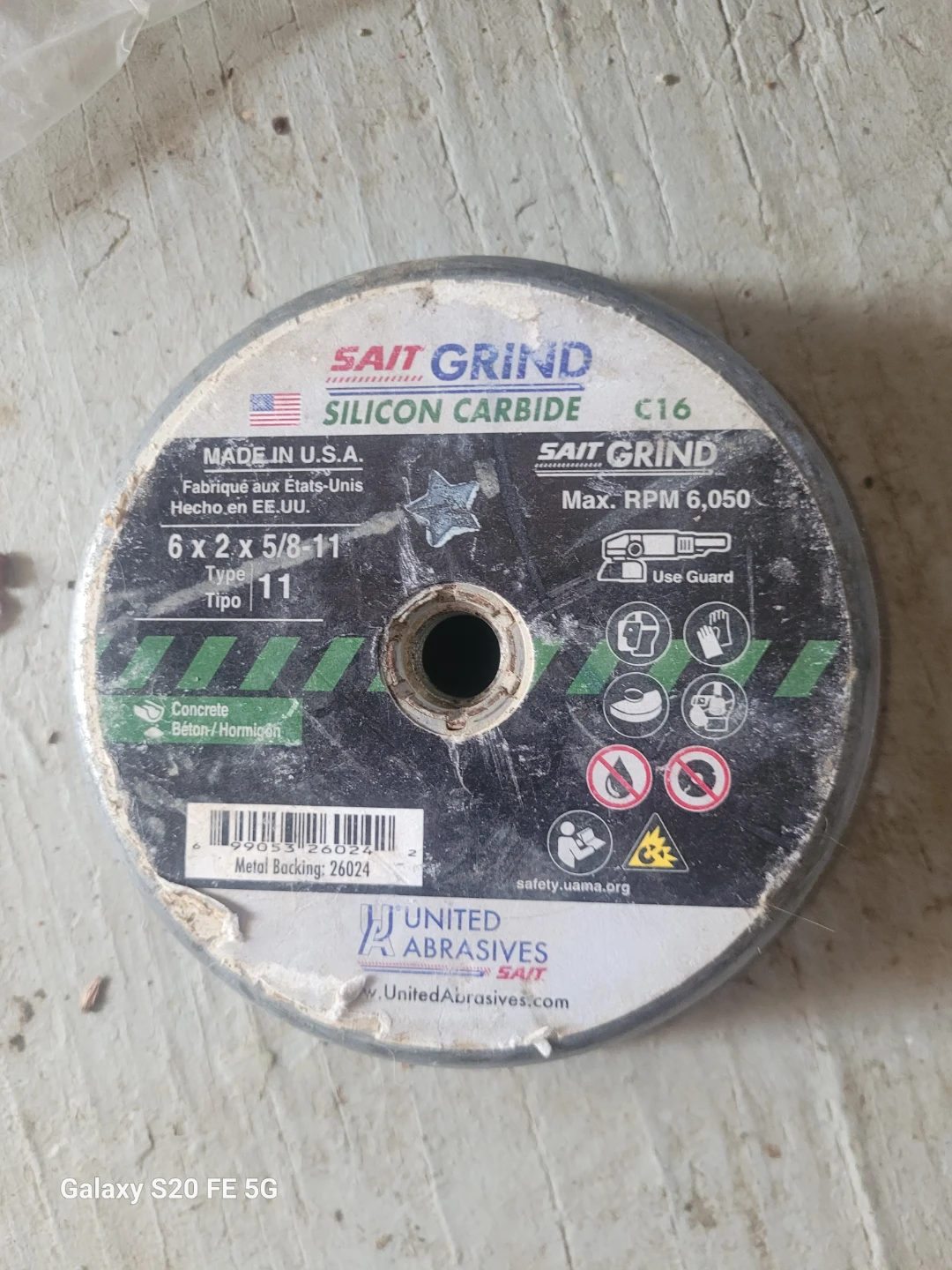 Sait grind 6×2×5/8-11