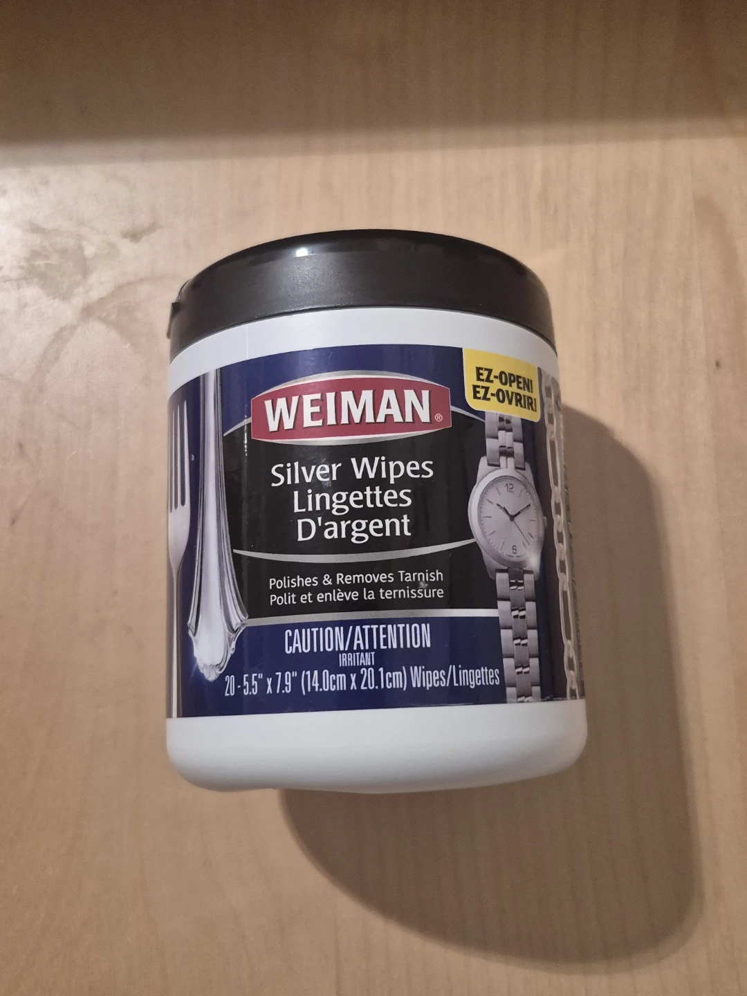 Weiman Silver Wipes polishes and remove tarnish