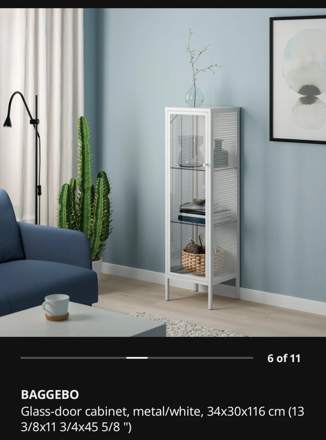 IKEA BAGGEBO glass-door cabinet in white - photo 4