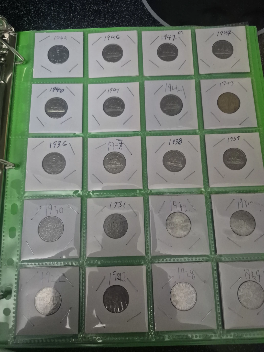 Collection of Vintage Canadian 5 Cent Coins pc28