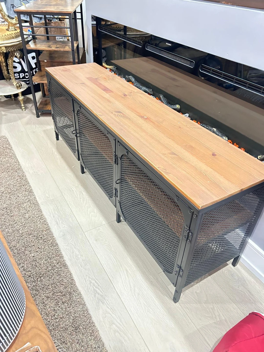 Industrial Style Media Console Table