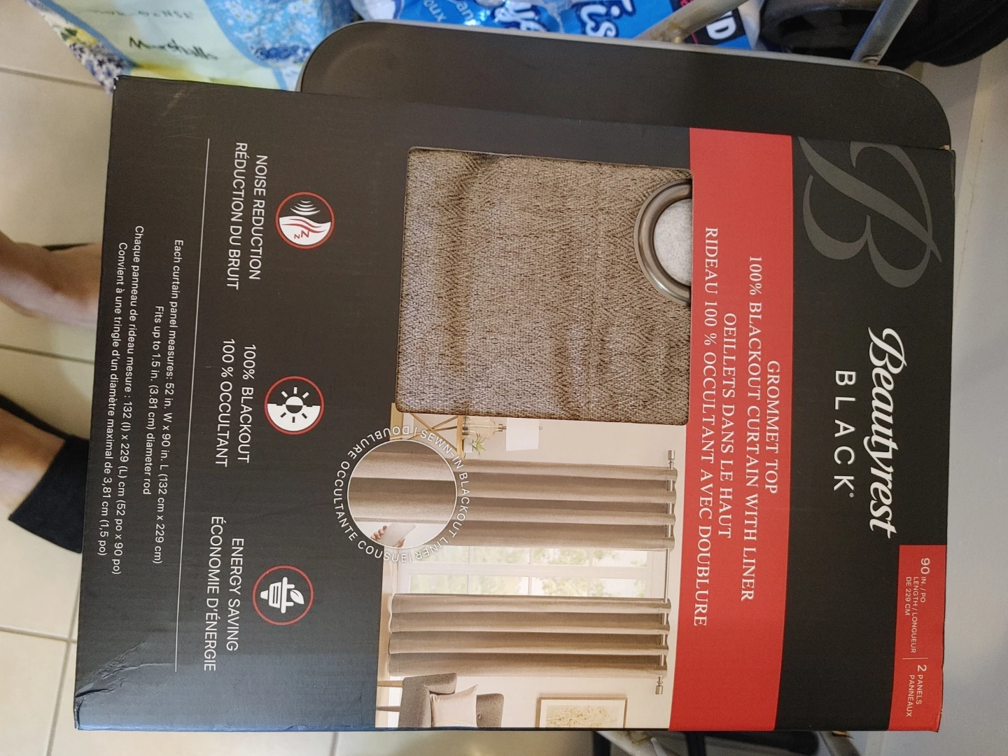 Beautyrest Black 100% Blackout Grommet Curtains