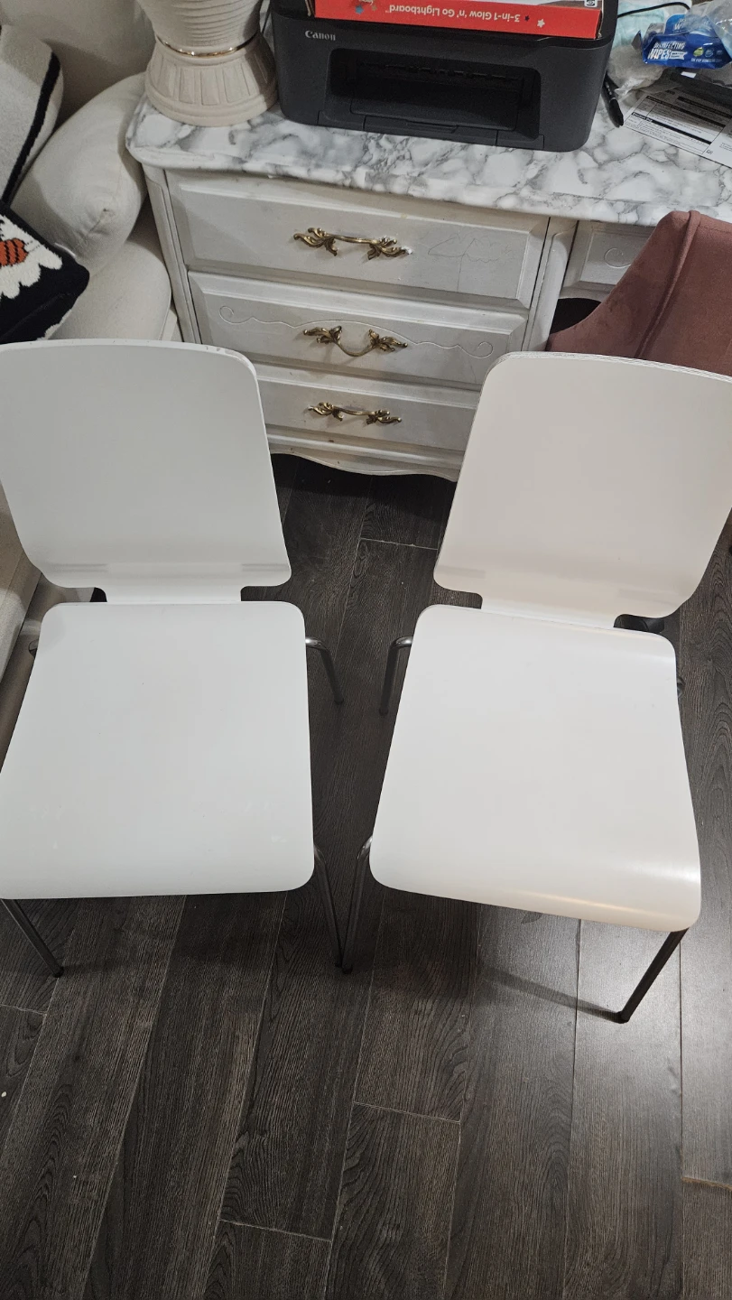Two White Modern Chairs