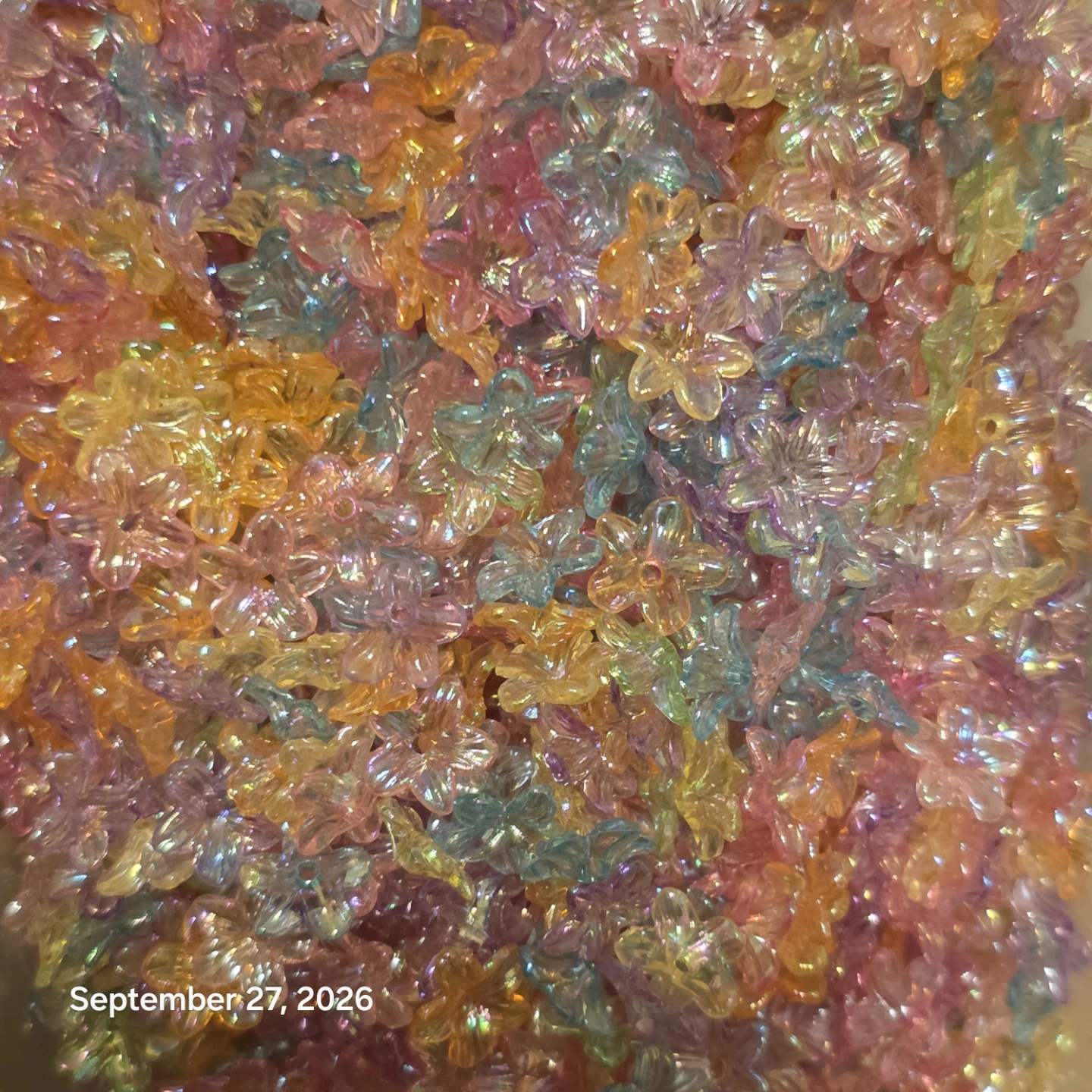 Assorted Multi-Coloured Flower Craft Beads