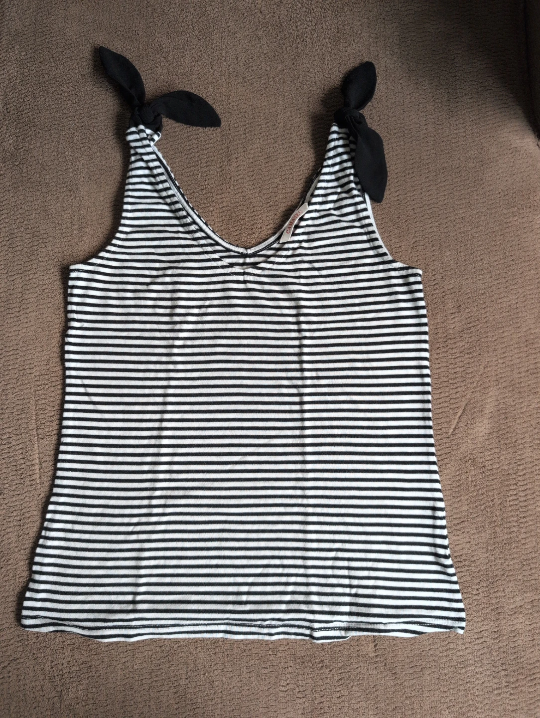 Camaïeu Striped Tie-Shoulder Tank Top