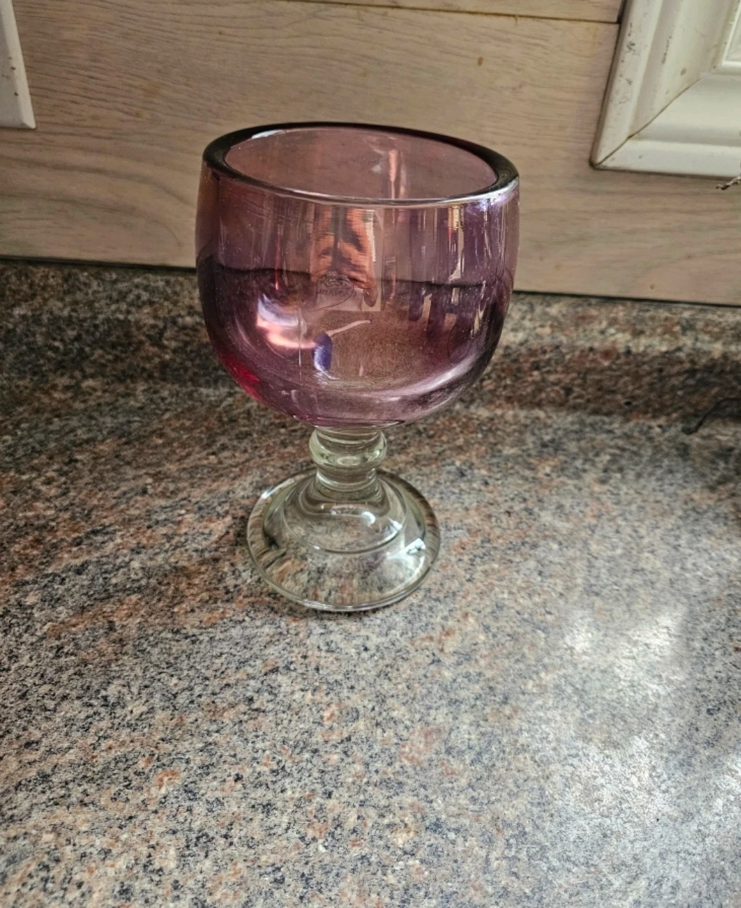 Handblown Purple Glass Goblet