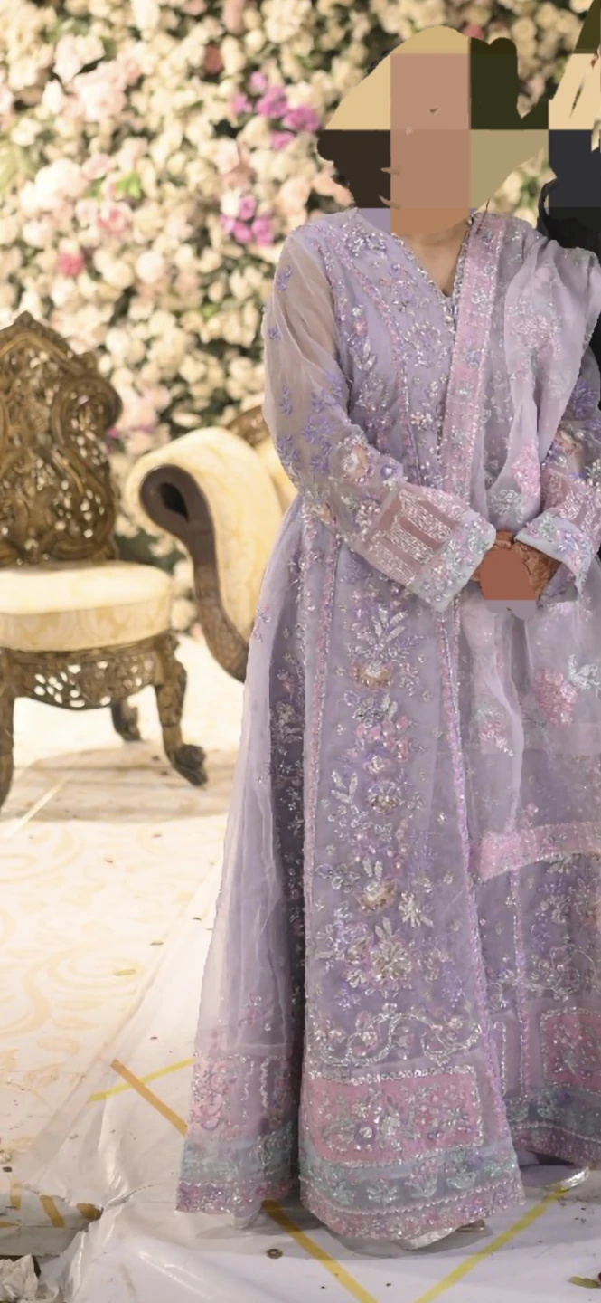 Lilac Embroidered Formal Pakistani Suit