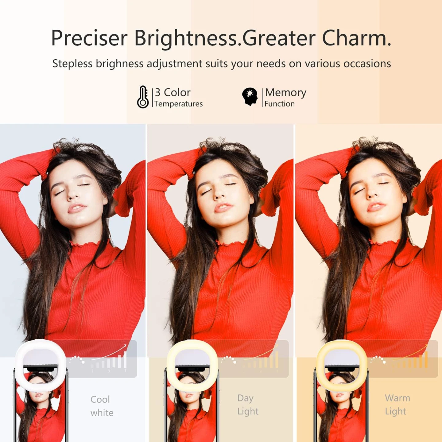 Clip-on Selfie Ring Light with 36 LEDs(White) - photo 3