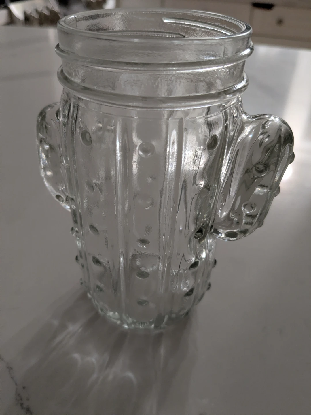 Cactus-shaped glass mug