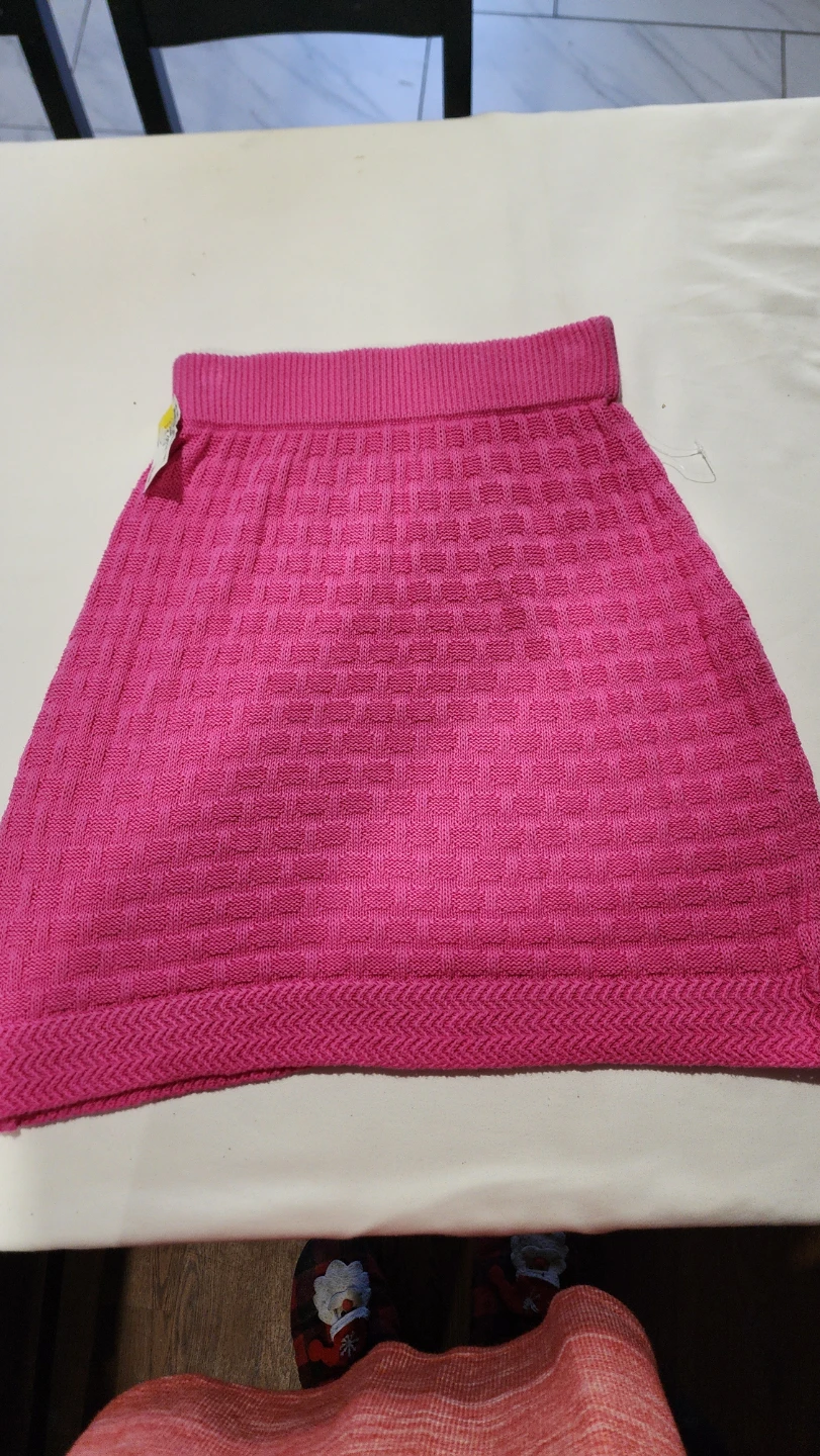 Pink Knit Mini Skirt
