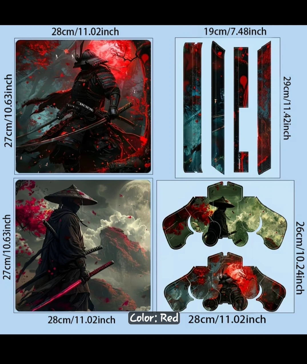 Samurai Red Design PS4 Slim Console and Controller Skin Set - photo 2