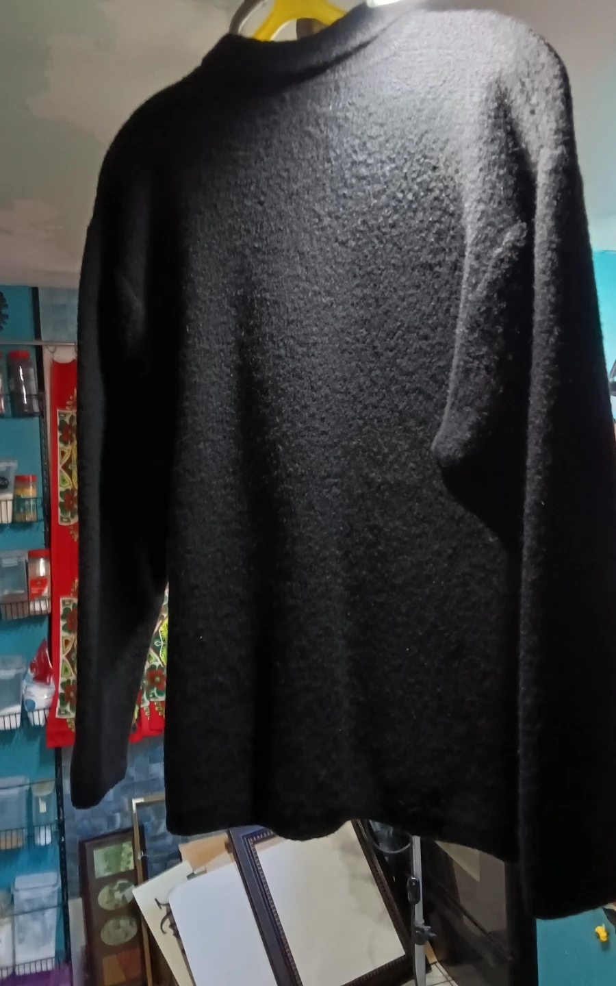 Russ Liz Claiborne Black Zip-Up Jacket Black Boiled Wool - photo 5