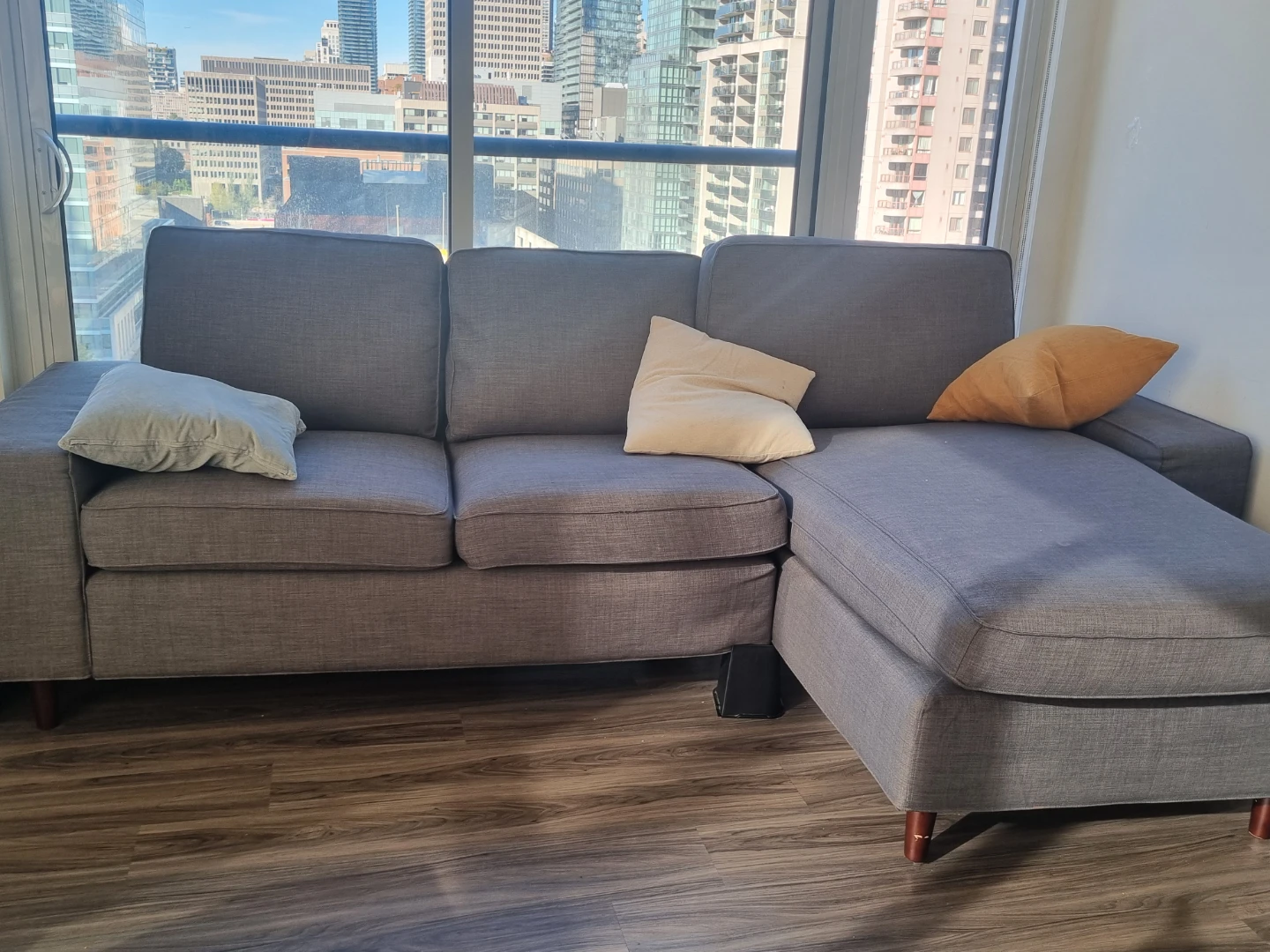 IKEA KIVIK Loveseat with Chaise - Tibbleby Beige/Gray