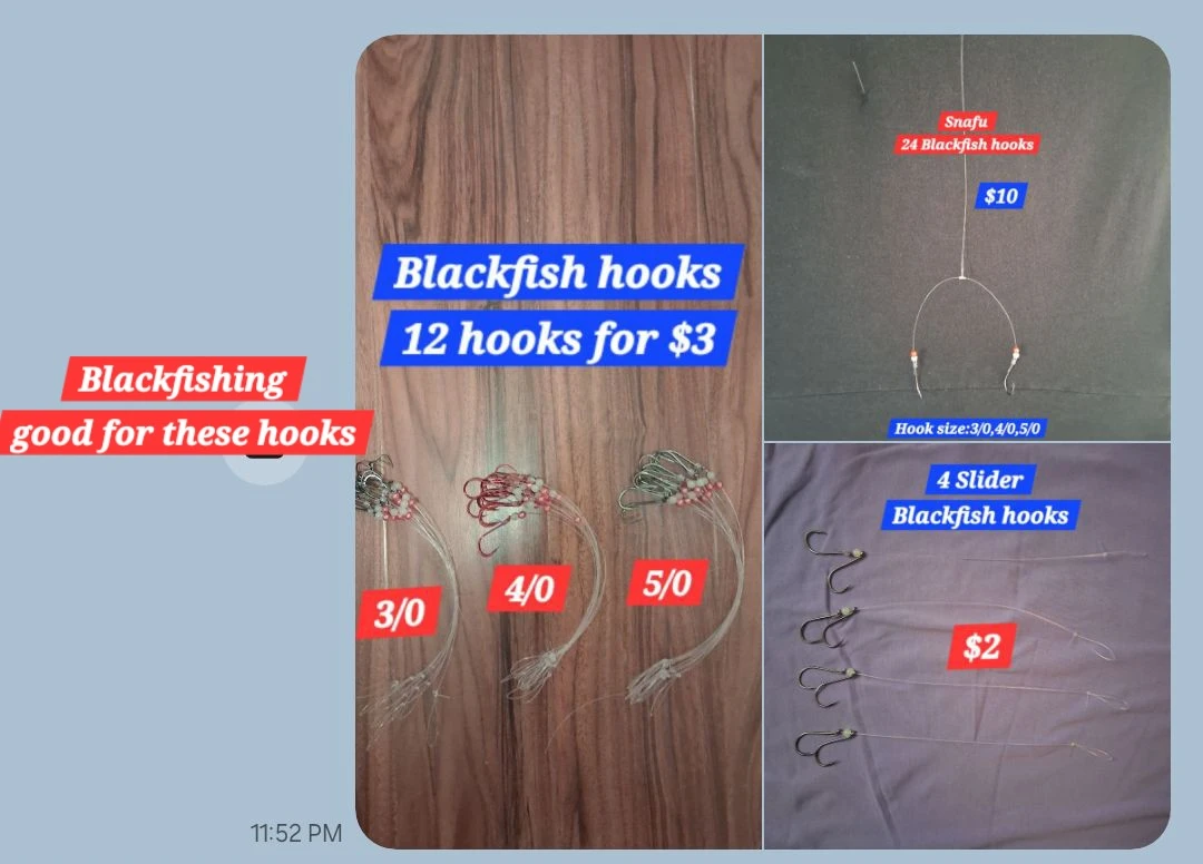 Blackfish Fishing Hooks Assorted Sizes