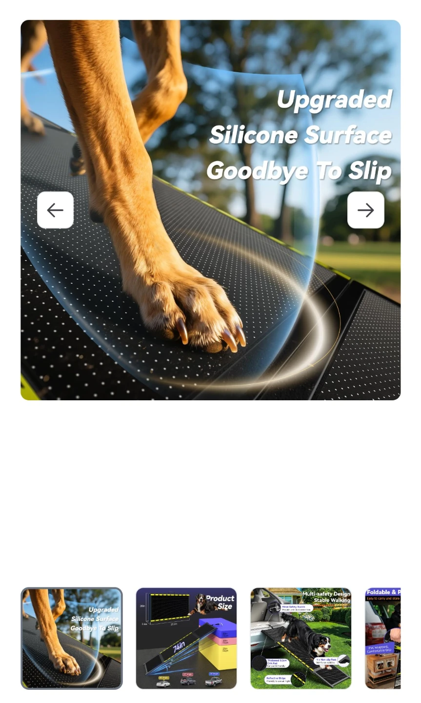 Pawaboo 74'' L & 20'' W Longest Dog Ramp for Car - Extra Wide - photo 4