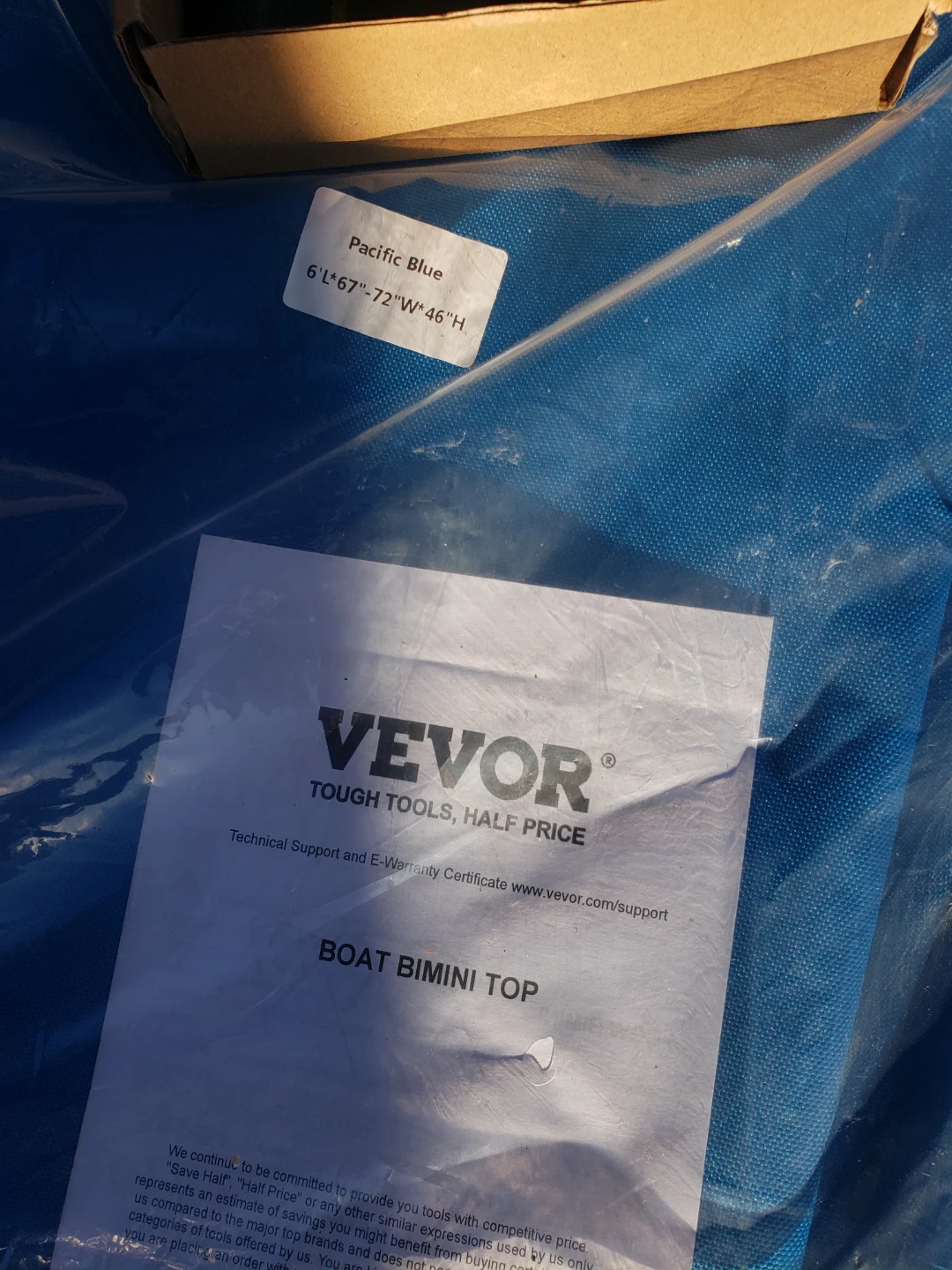 Vevor Boat Bimini Top - Pacific Blue - photo 2