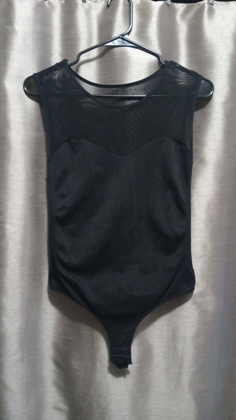 Black Mesh Neckline Bodysuit - photo 2