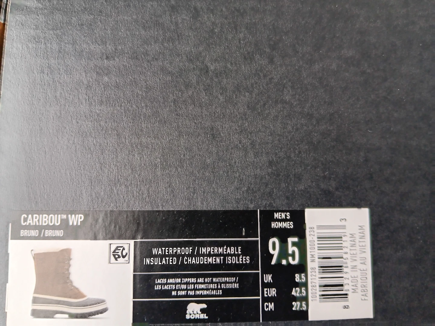 Bnwt 9.5 Men's SOREL Caribou Brown/Black Lace-Up Winter Boots - photo 4