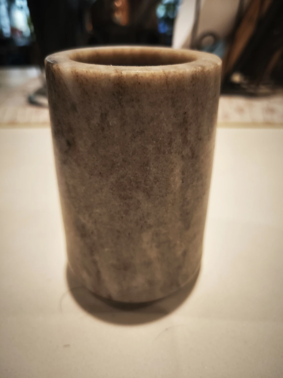 Natural Marble Stone Cylinder Holder
