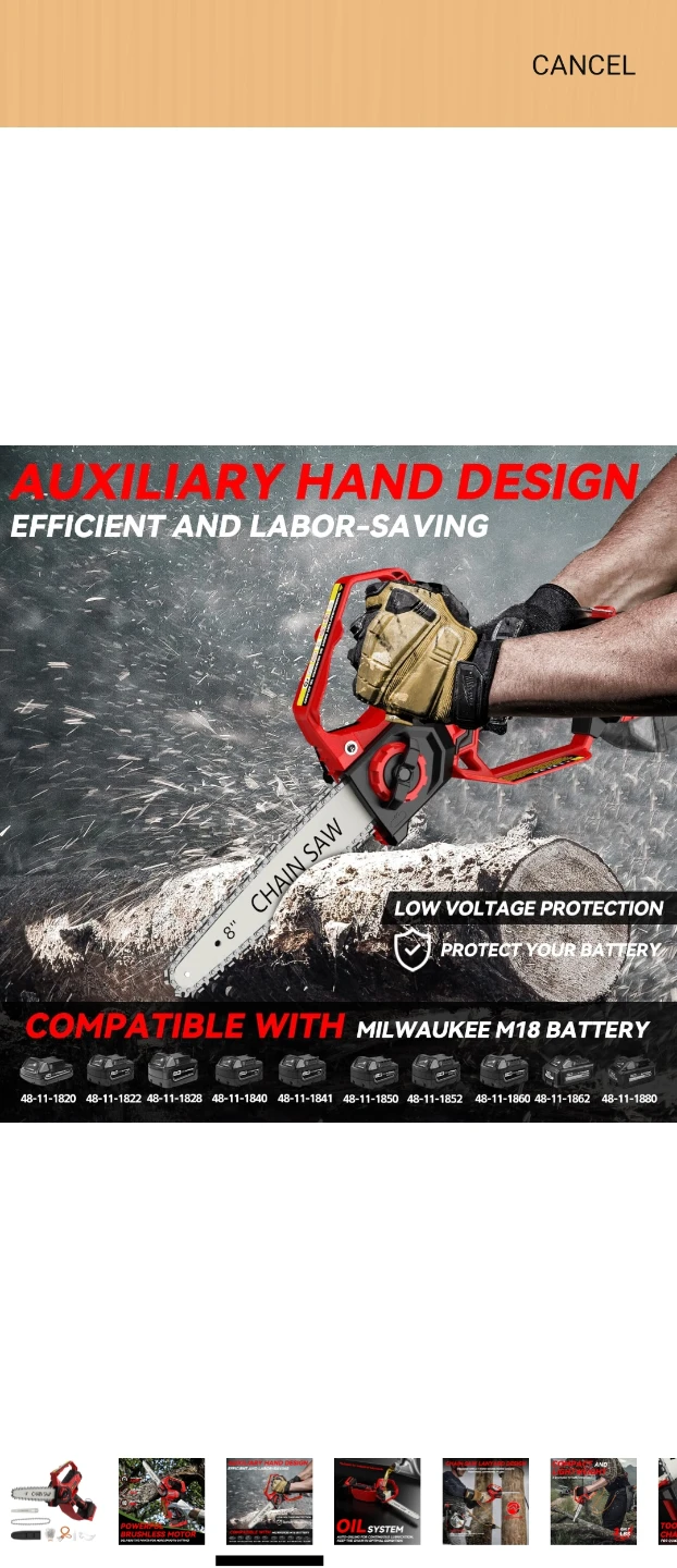DEMIMA 8-inch Brushless Cordless Chainsaw - photo 3