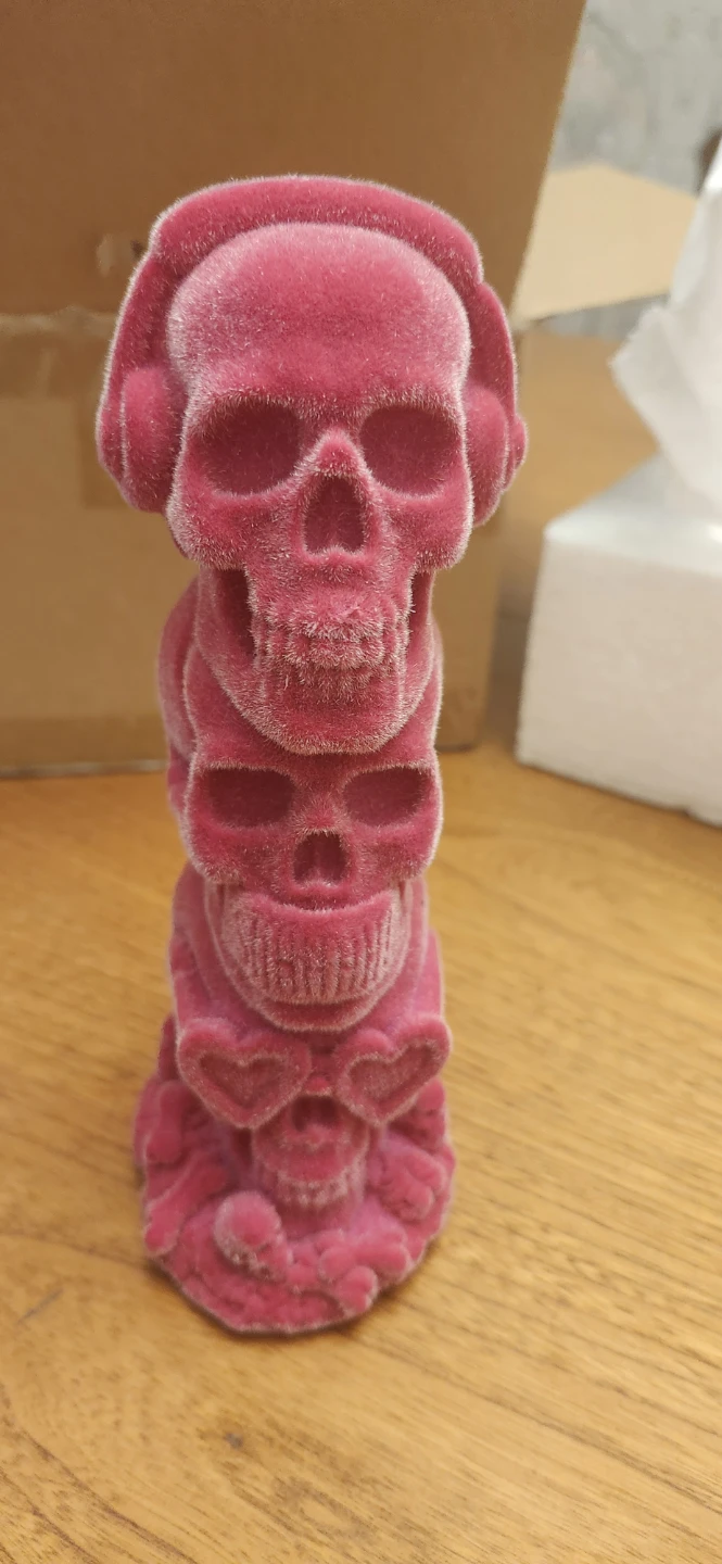 New set of Two Pink Velvet Skull Decor Items - photo 5