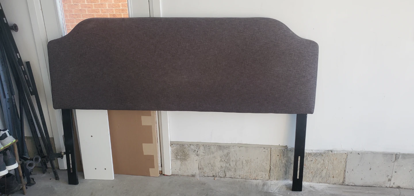 Dark Grey Fabric Upholstered Headboard