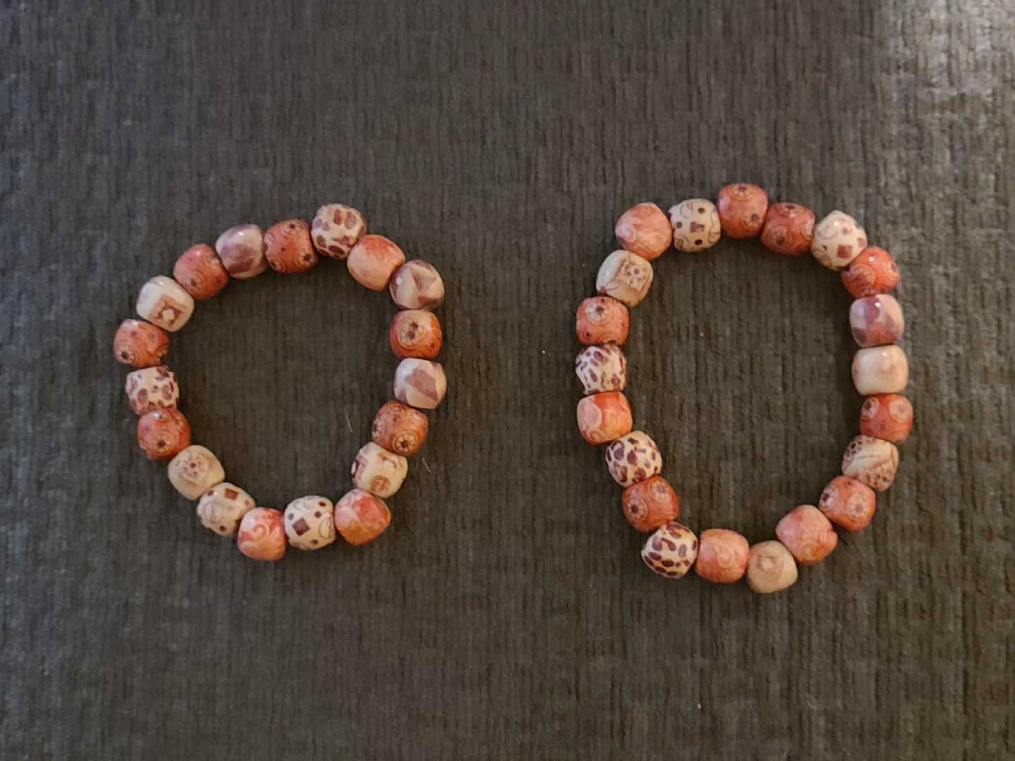 Set of Two Wooden Bead Bracelets
