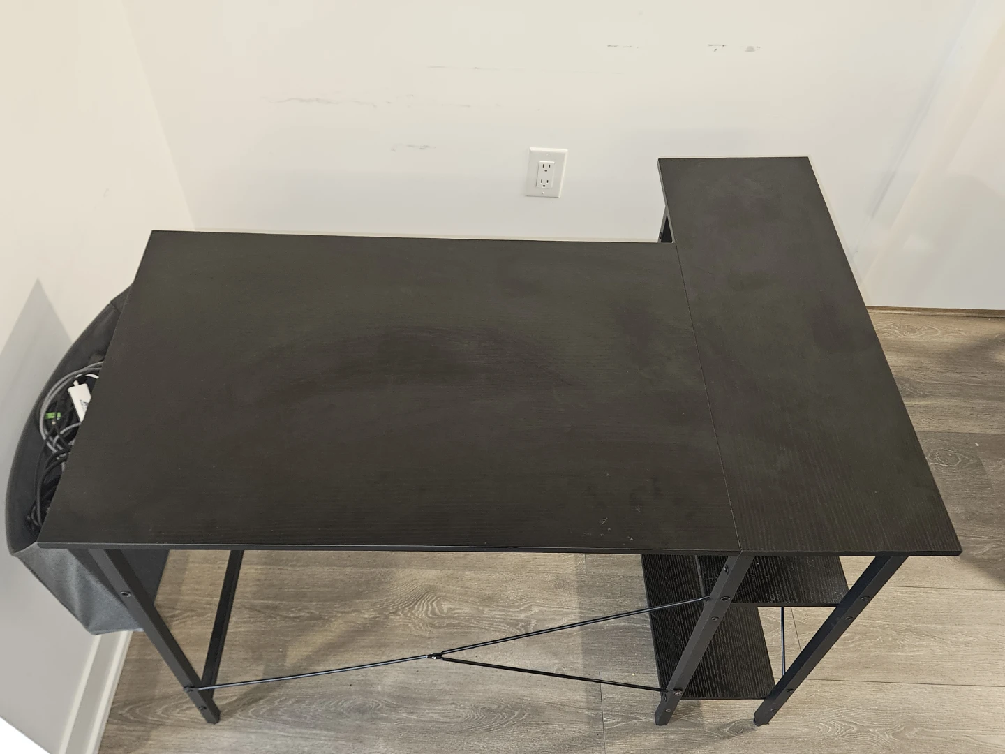 Black Computer Desk with Storage Shelves - photo 3