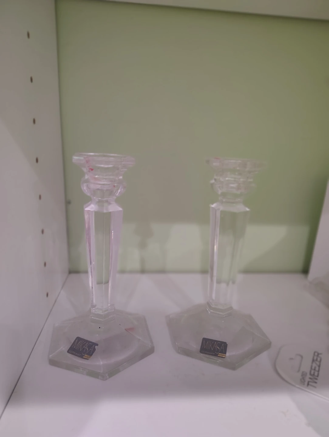 Pair of Mikasa Crystal Candlestick Holders - photo 5