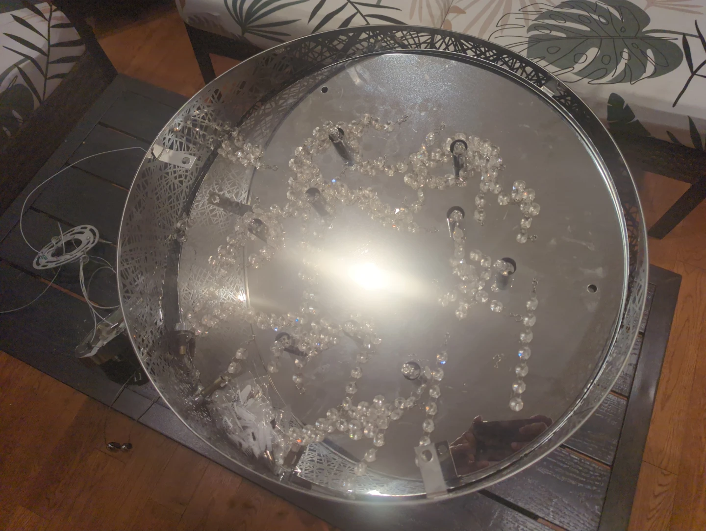 Chrome and Crystal Drum Chandelier - photo 2