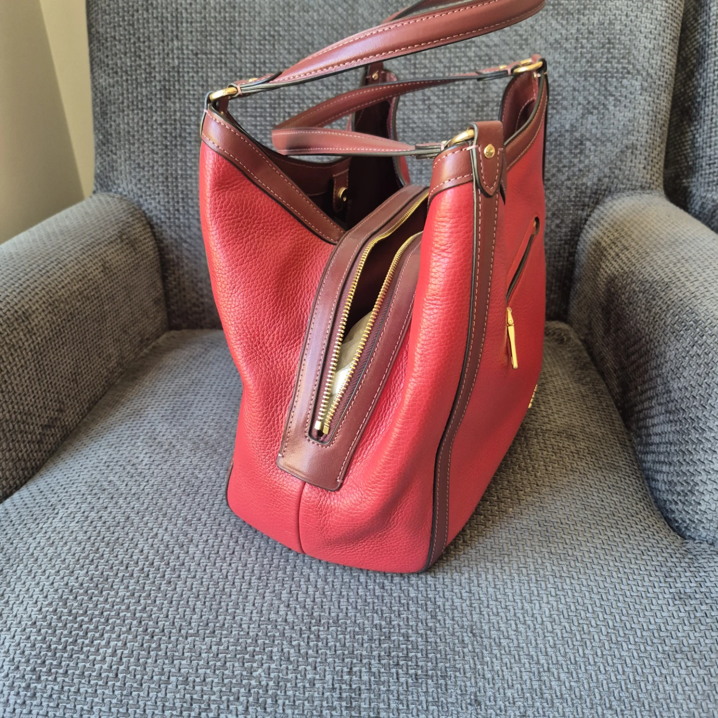 NEW Coach Red Leather Shoulder Bag - photo 4
