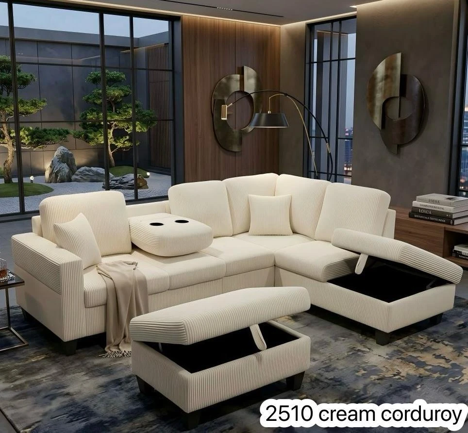 Sectional Sofa with Storage Ottoman - photo 2