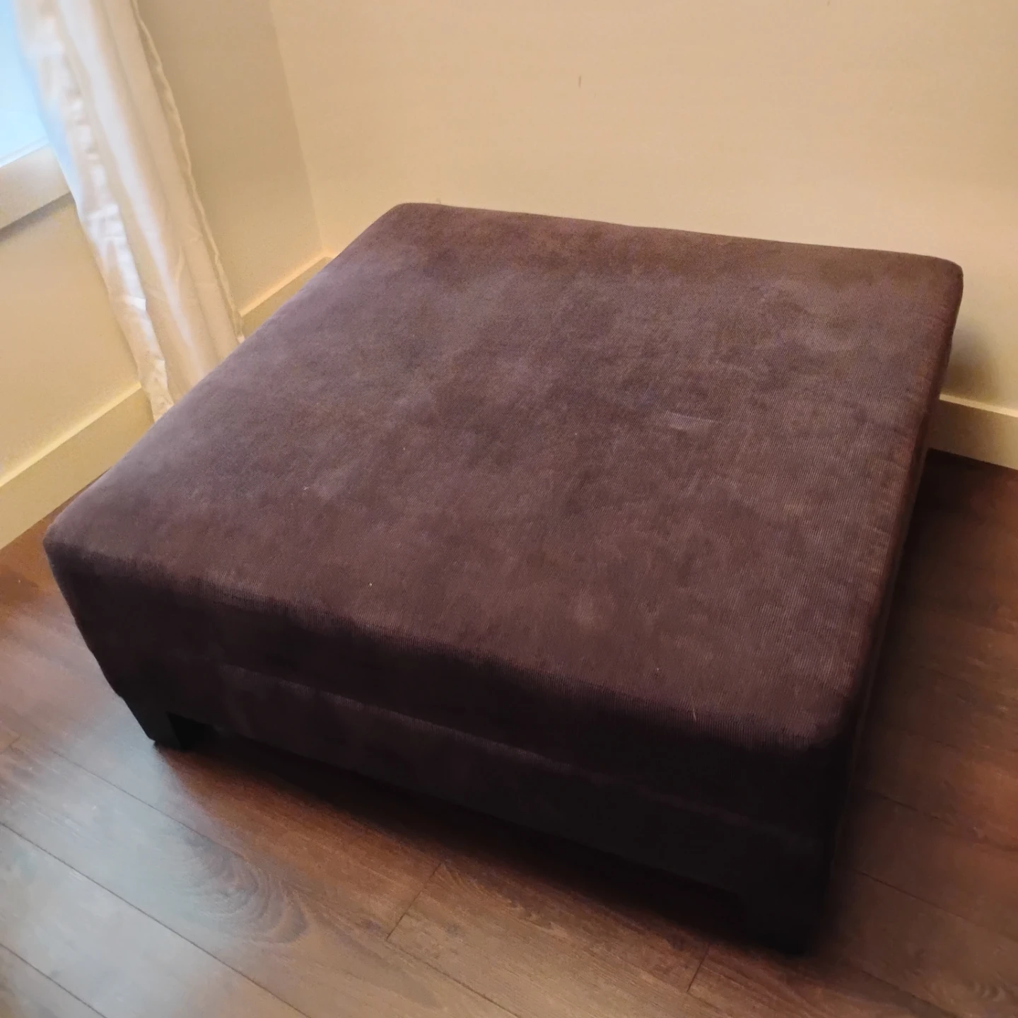 Dark Brown Corduroy Ottoman