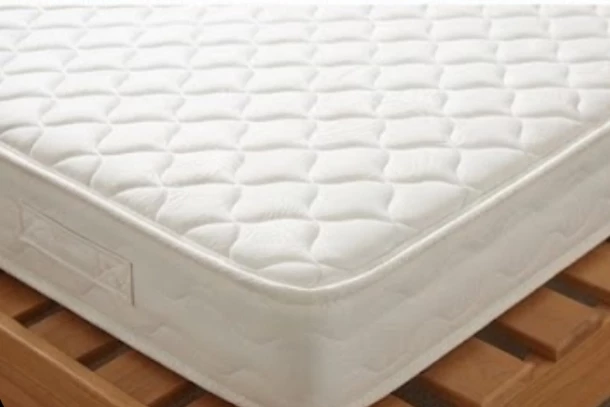 Solid wood headboard and bed frame and mattress - photo 4
