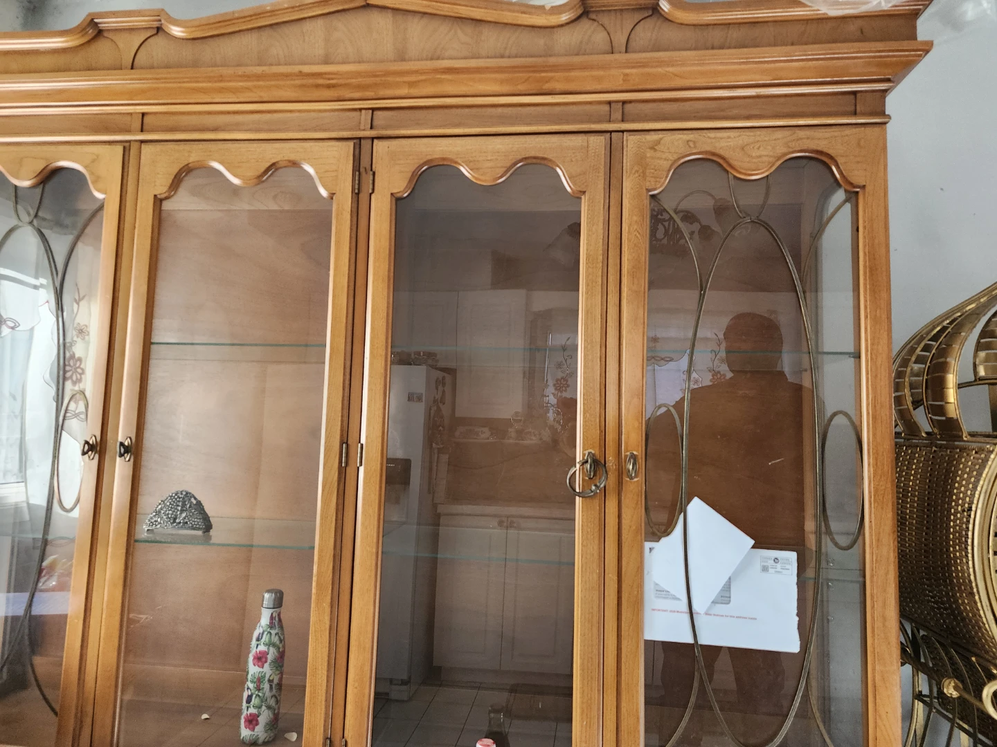 Large Wooden Display Cabinet with Glass Doors - photo 2