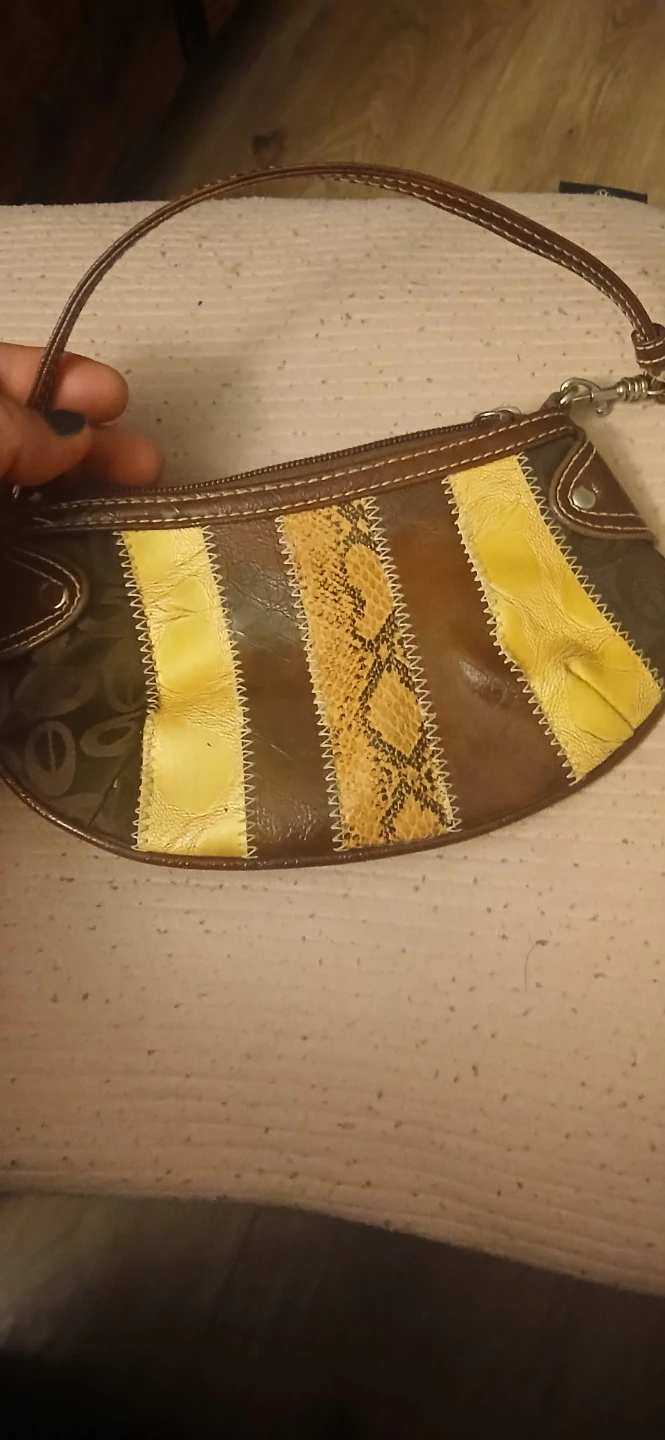 Chateau Small Brown Multi-Colored Wristlet