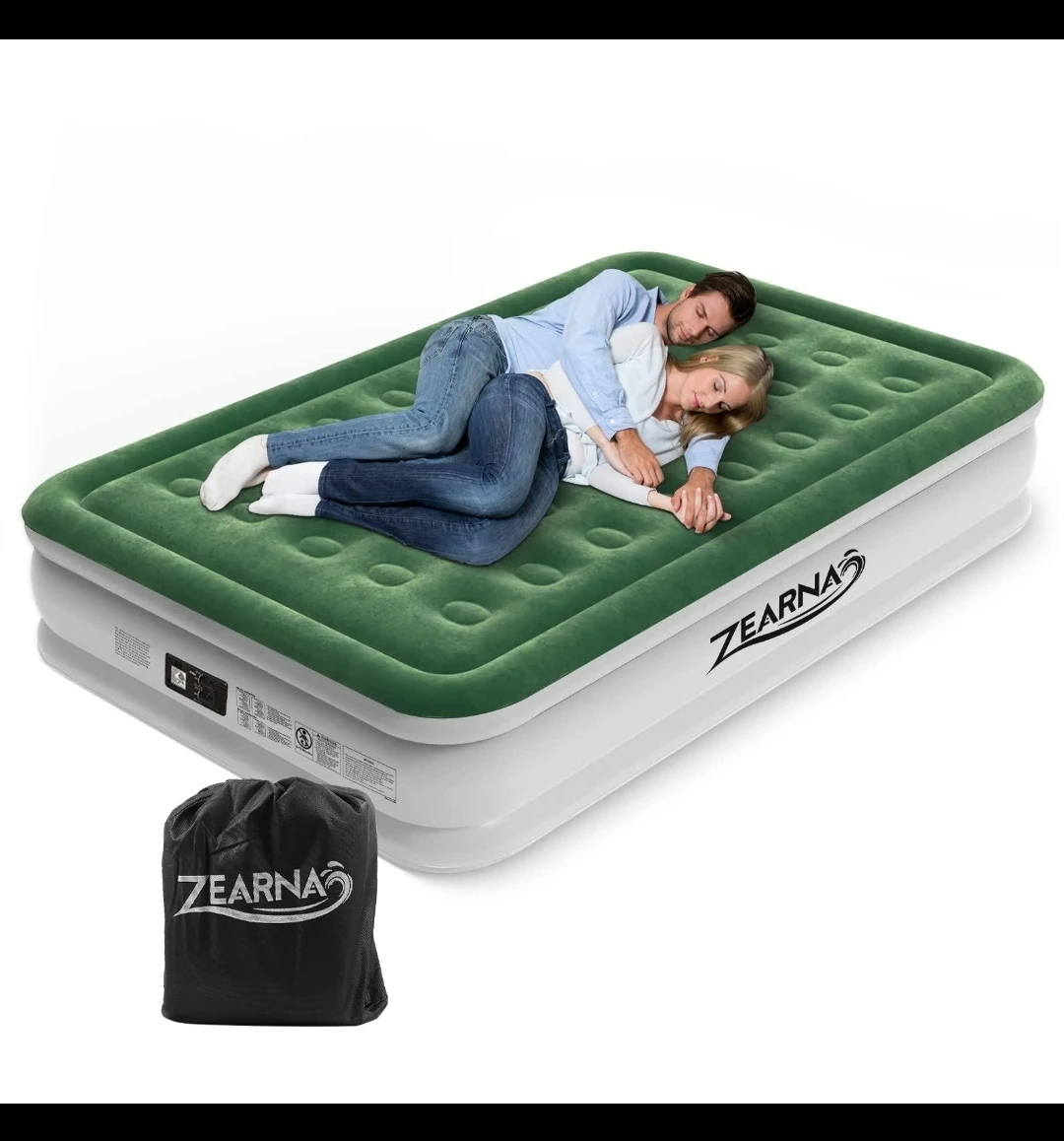 Zearna Queen Size Air Mattress with Built-in Pump